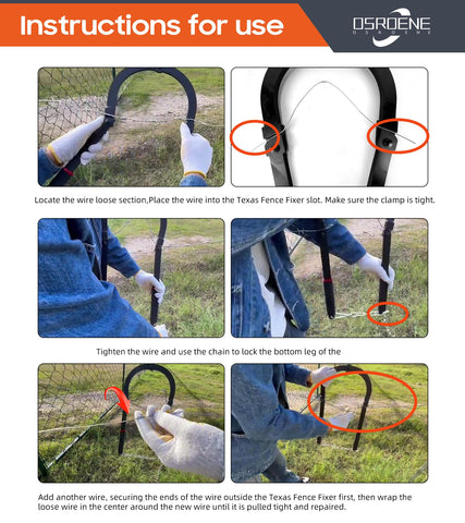 OSROENE fence fixer easy-use tool enables fast, confident tightening.