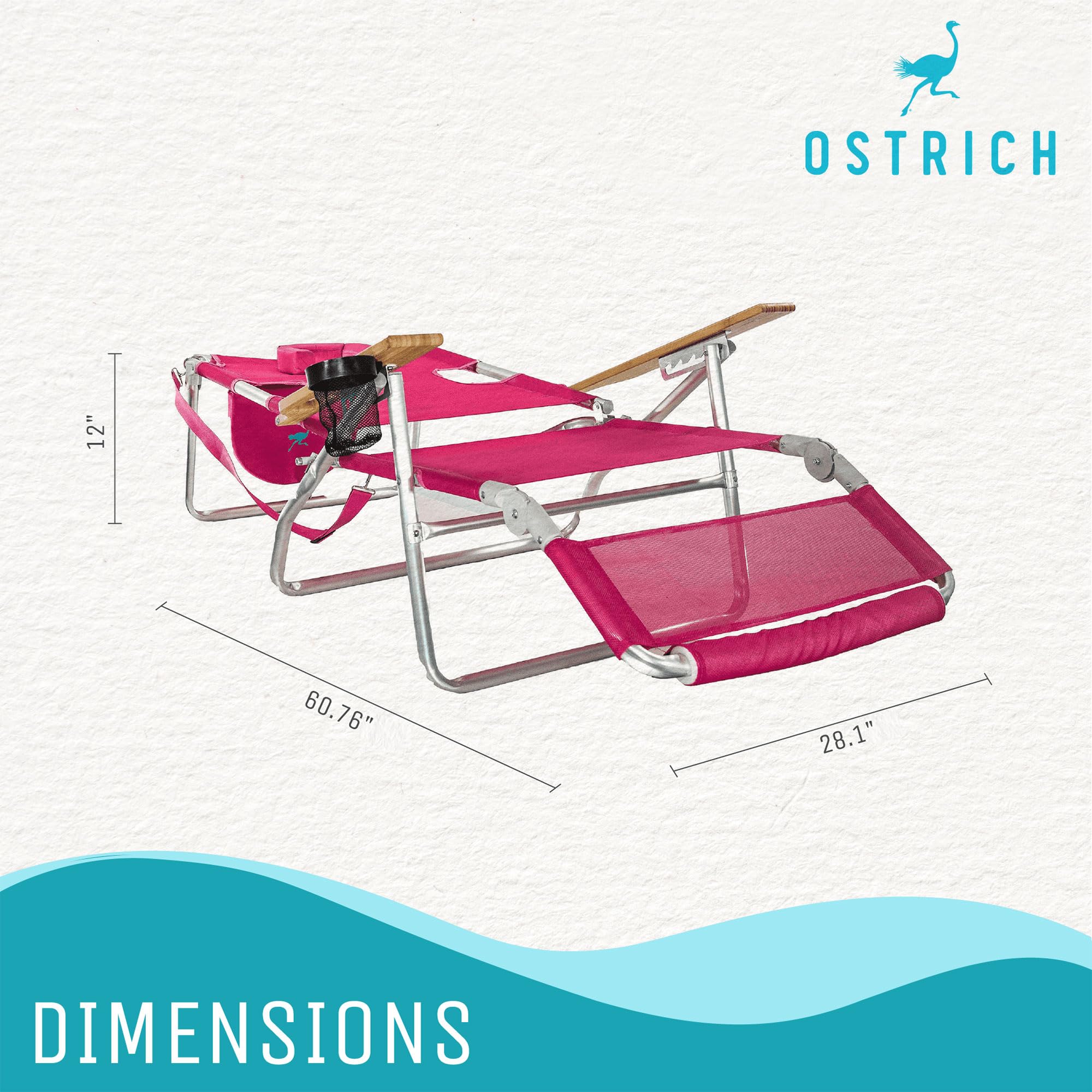 Ostrich The Original 3N1 chair features wooden armrest handle for easy carrying.