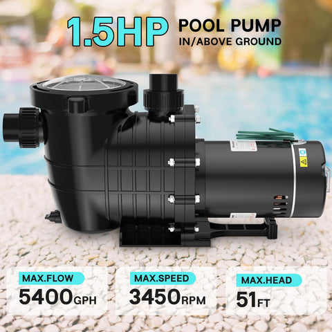 Oswerpon pool pump motor with copper windings delivers efficient, quiet performance.