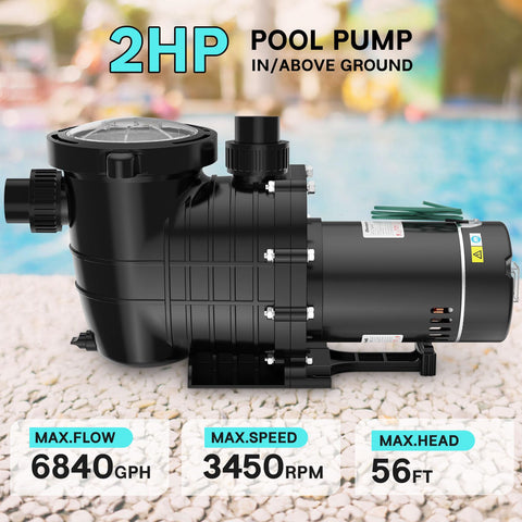 Oswerpon pool pump strainer basket visible for quick debris removal