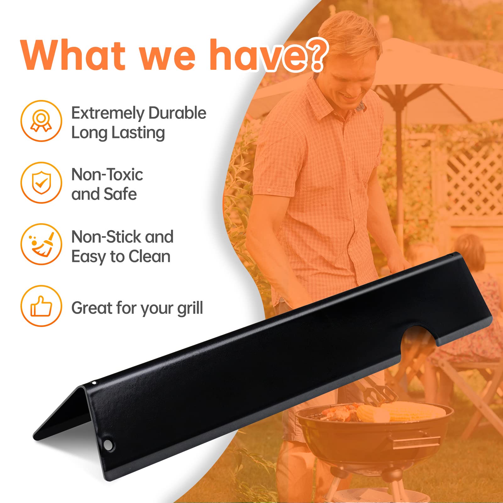 OTAMECE heat deflectors three-pack protects burners while drippings sizzle on heat plates