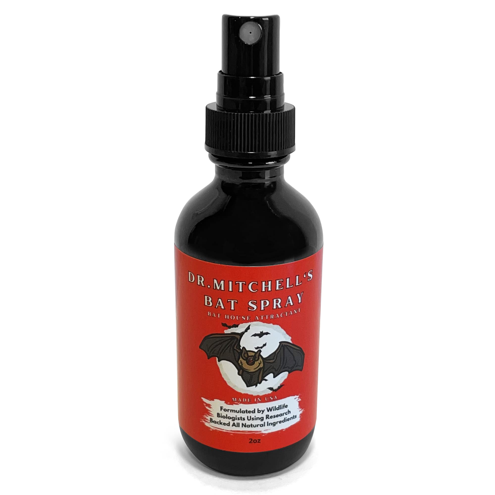 OTASU Dr. Mitchell’s Bat Spray bottle close-up shows a natural attractant for bat houses