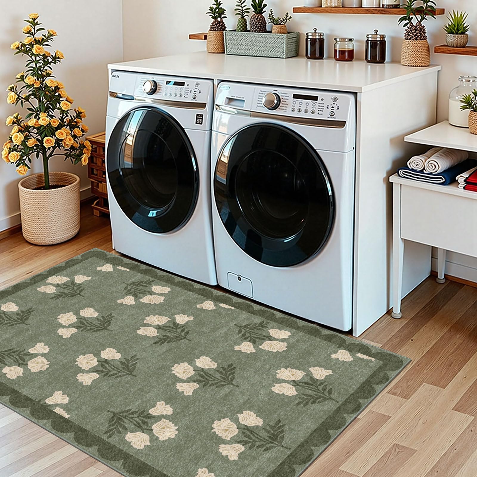 Othilic Floral Entry Mat 3x5 size offers flexible placement