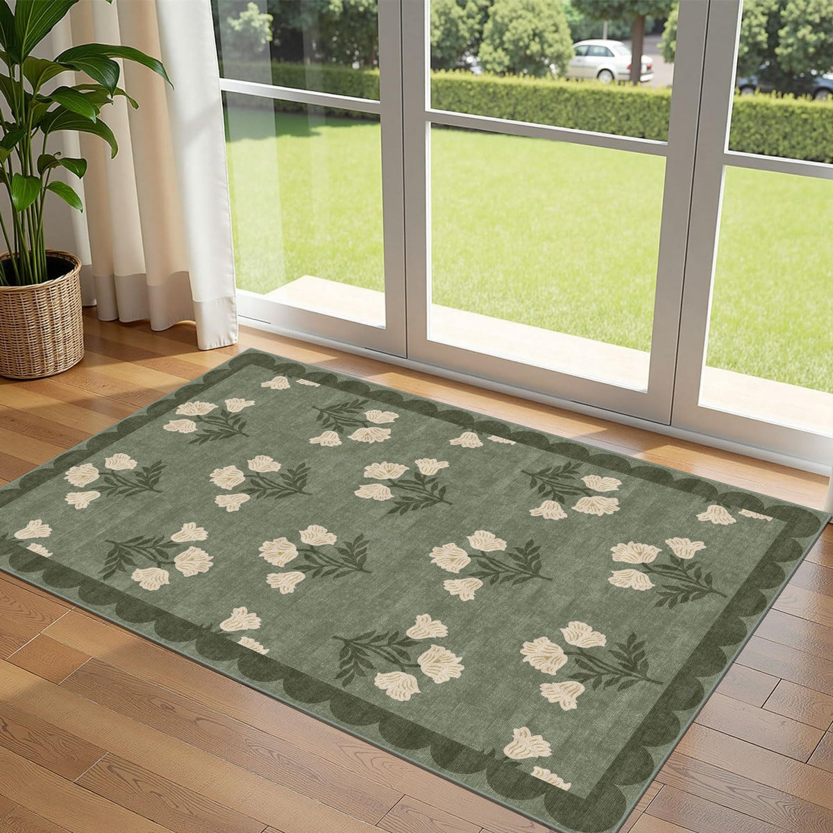 Othilic Floral Entry Mat front door with durable design for daily use