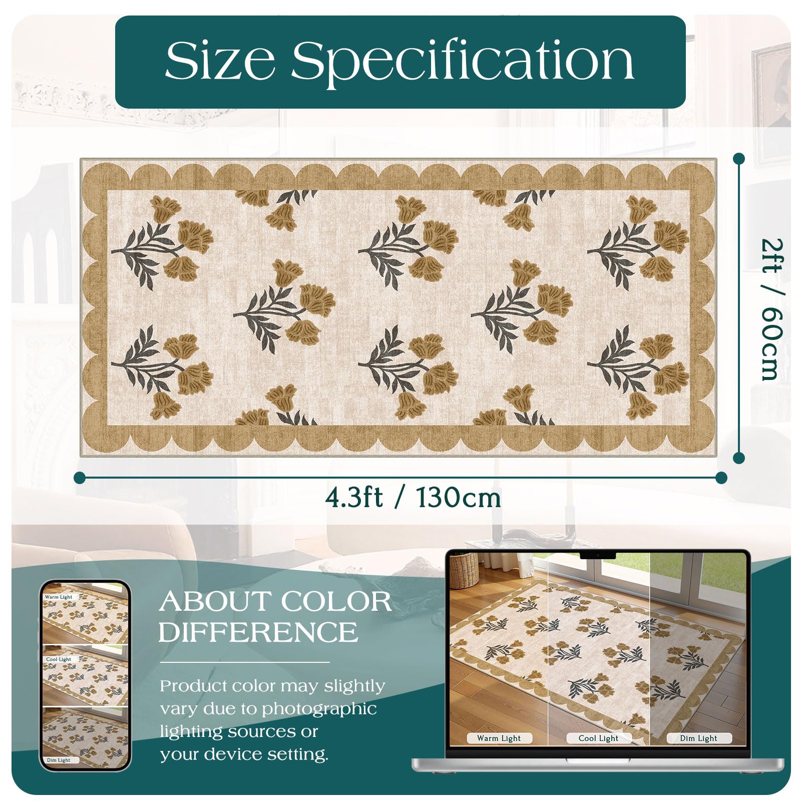 Othilic floral pattern adds porch charm while trapping dirt.
