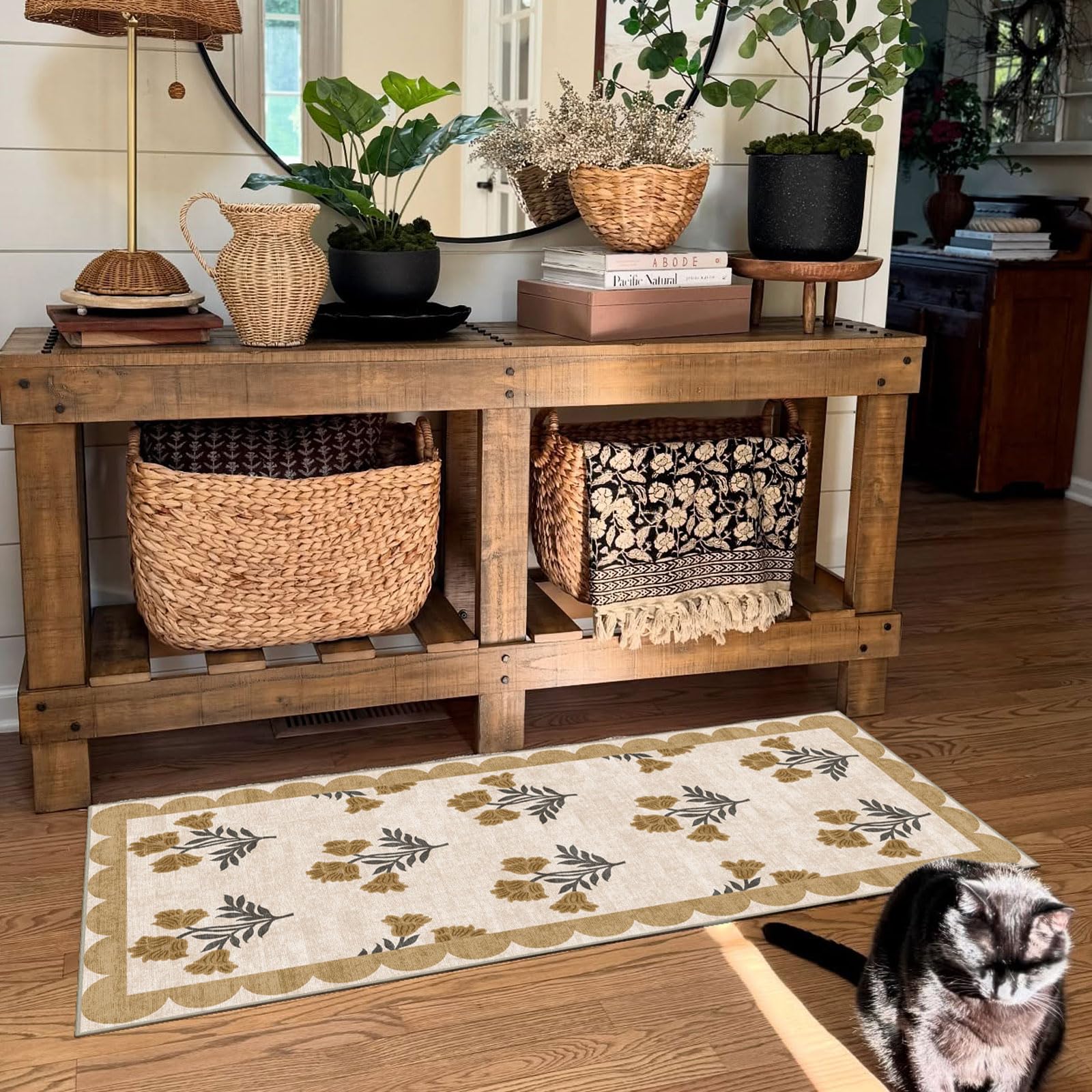 Othilic porch mat for indoor and outdoor entryways.