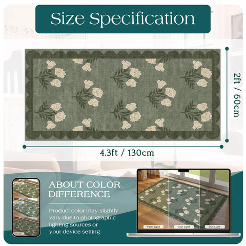 Othilic sage-green Boho rug for porch adds soft color and style.
