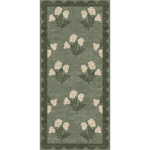 Othilic vintage floral-edge mat enhances cottagecore decor at the threshold.