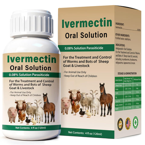 OthoKing ivermectin liquid bottle for sheep and goats supports simple deworming
