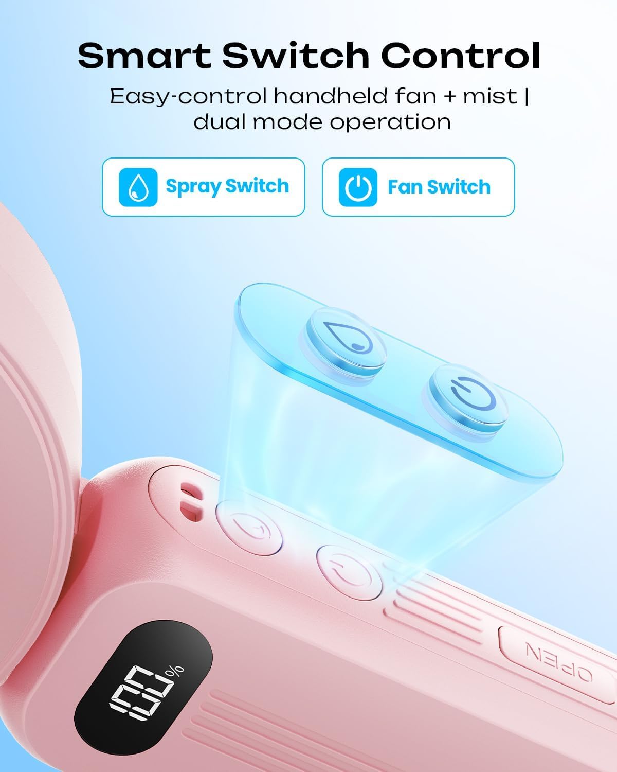 Otlonpe desktop and travel-ready misting fan supports versatile use anywhere.