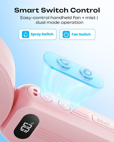 Otlonpe desktop and travel-ready misting fan supports versatile use anywhere.