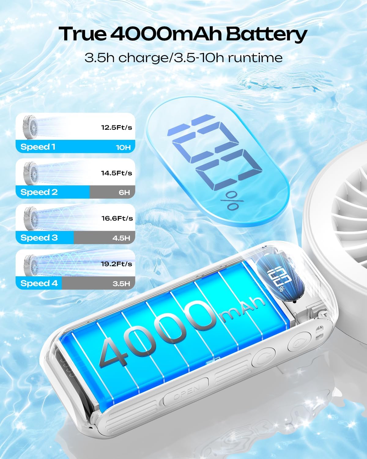 Otlonpe misting fan 120-degree fold enables hands-free travel