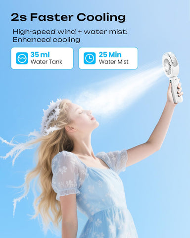Otlonpe misting fan with four-speed control for a customizable breeze