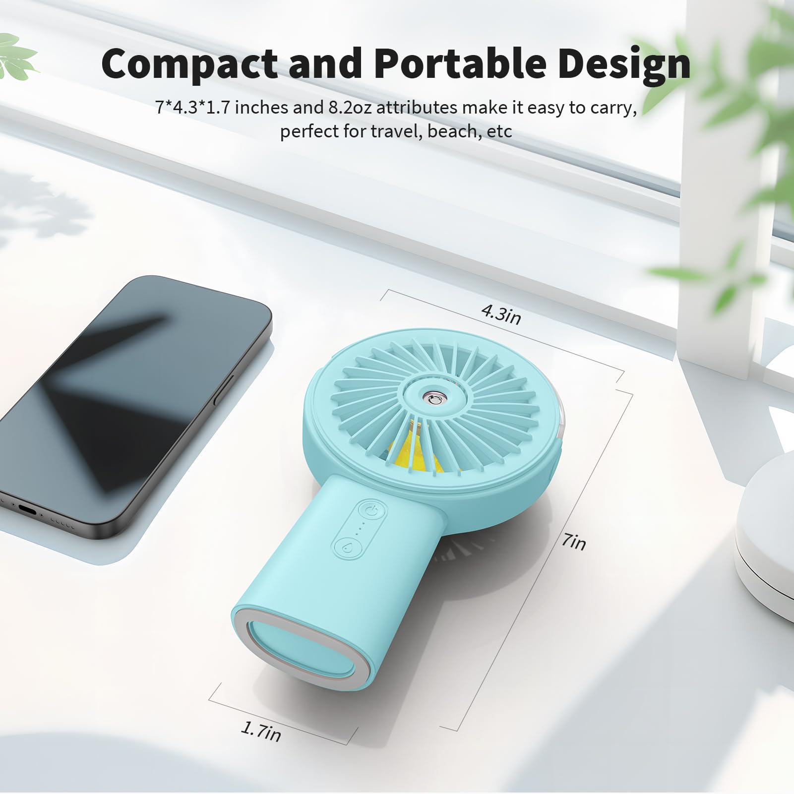 Otlonpe misting fan with USB-C charging cable included