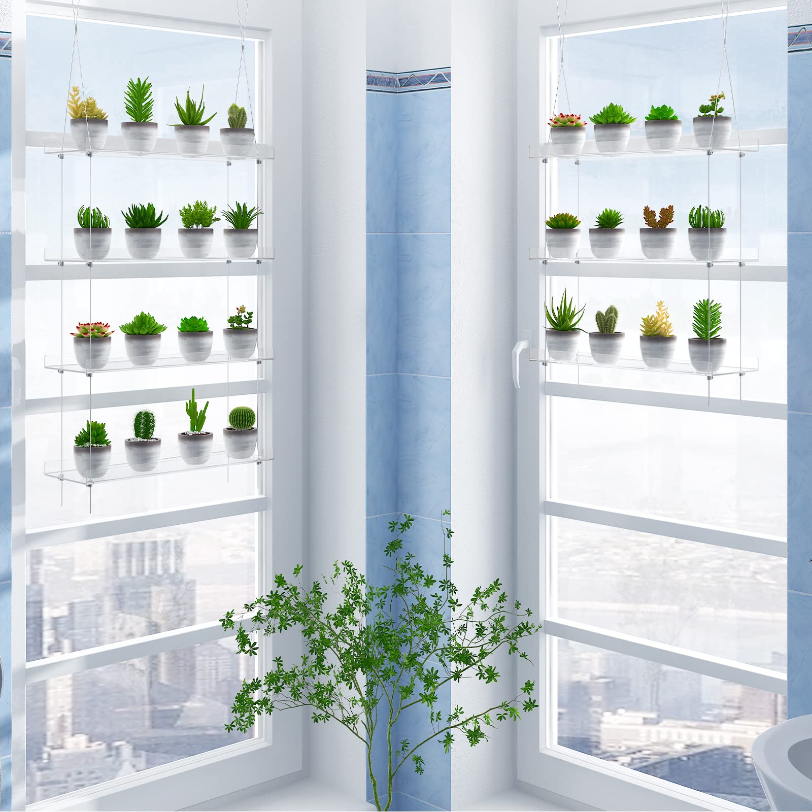OtNiap hanging plant stand with multiple pots