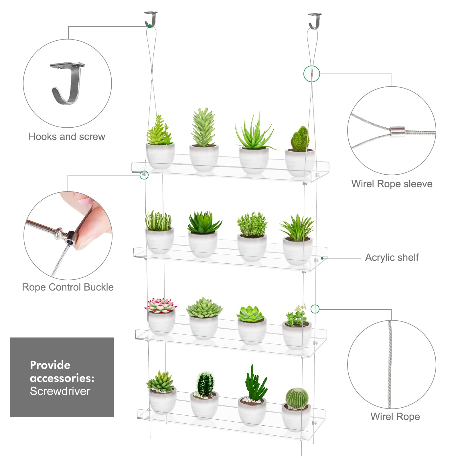 OtNiap vertical wall display ideal for succulents