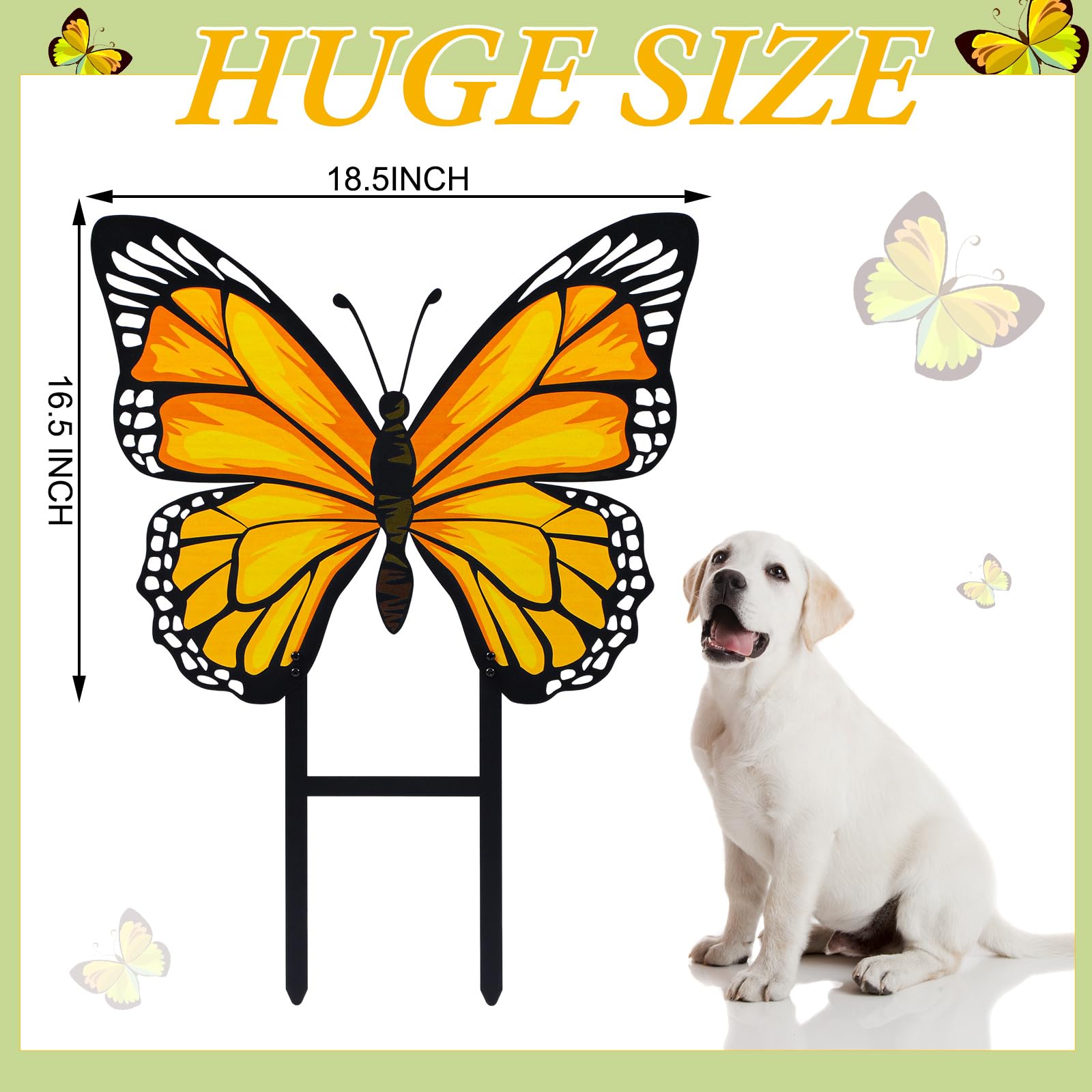 Otoolling 16.5-inch butterfly stake stands tall as a backyard focal point that welcomes guests.
