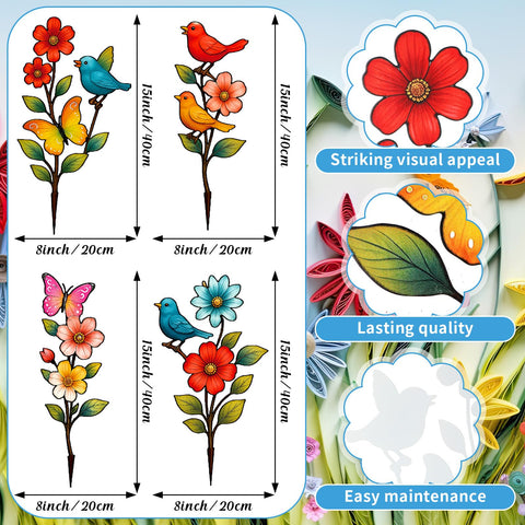 Otoolling garden stakes feature colorful butterflies to add whimsy.