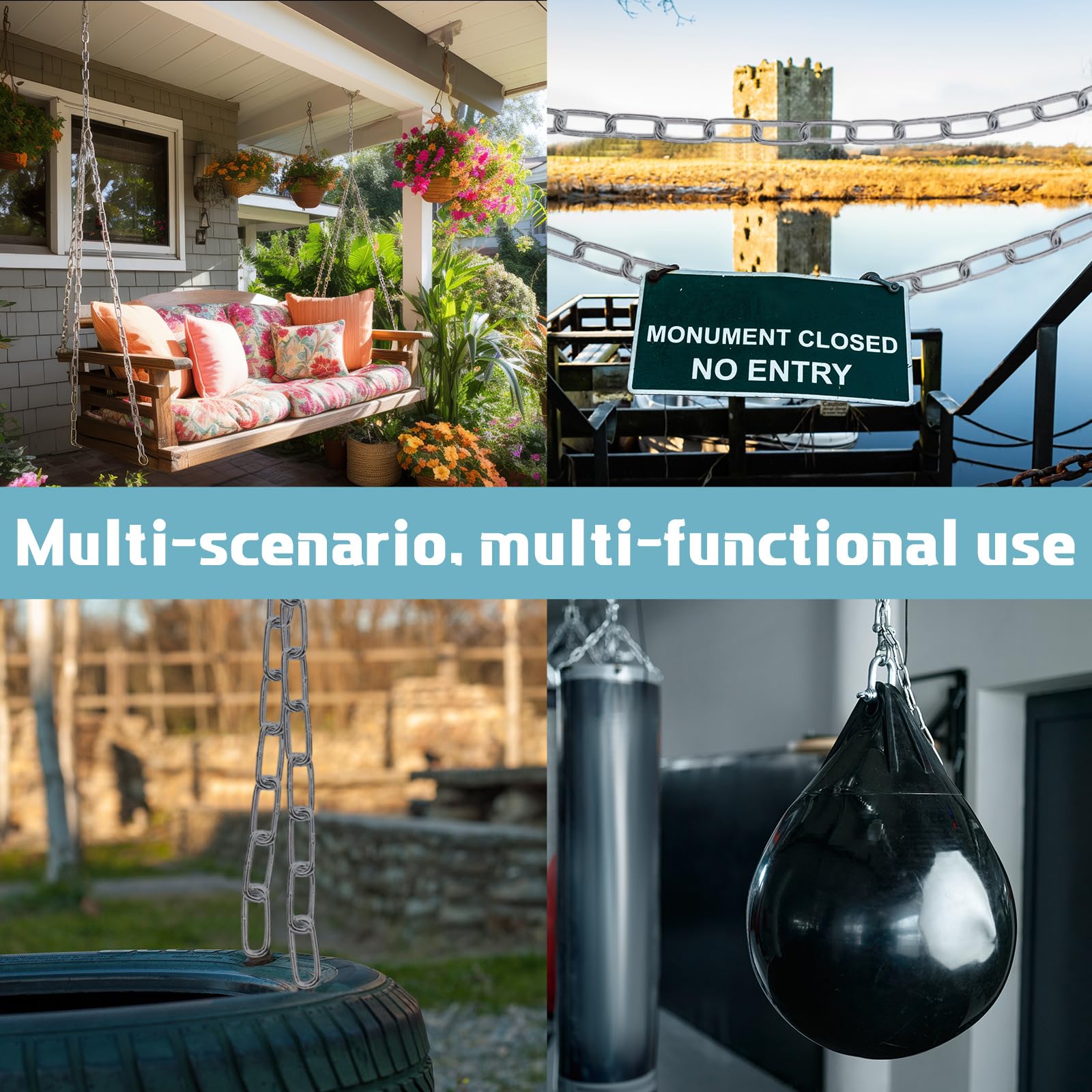 Otoolling indoor/outdoor hanging hardware suitable for porches, gyms, and living spaces.