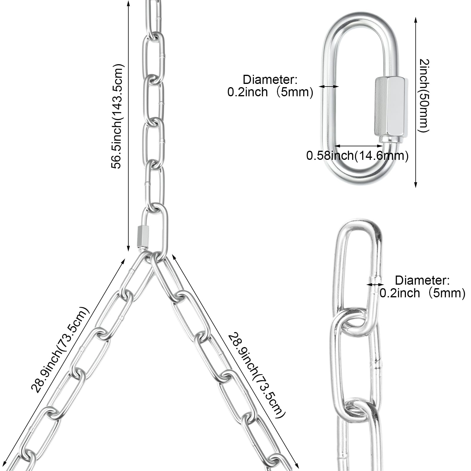 Otoolling quick links and Y-chain assemblies enable quick secure installations for hanging projects.