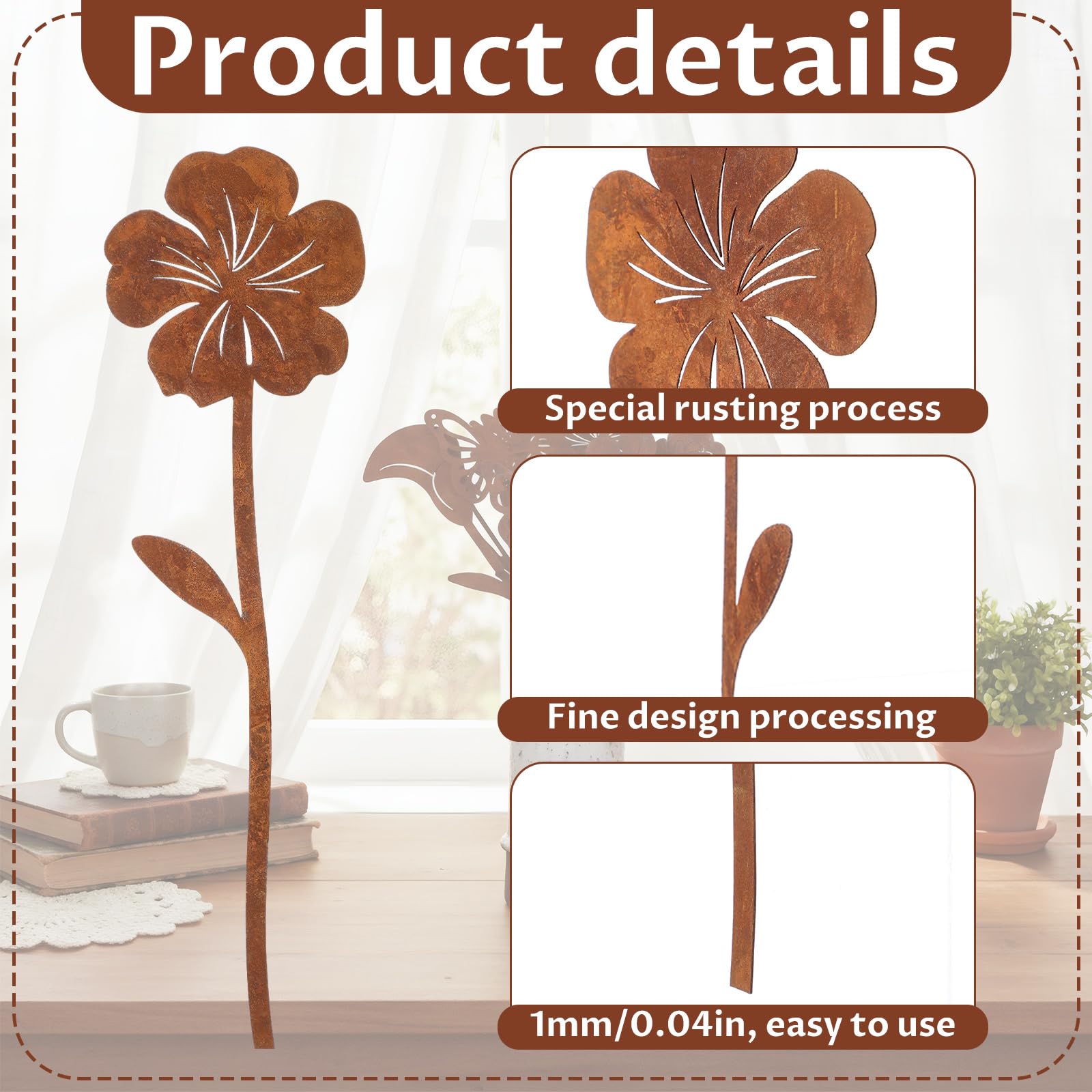 Otoolling memory metal flowers blend with lawns and potted arrangements