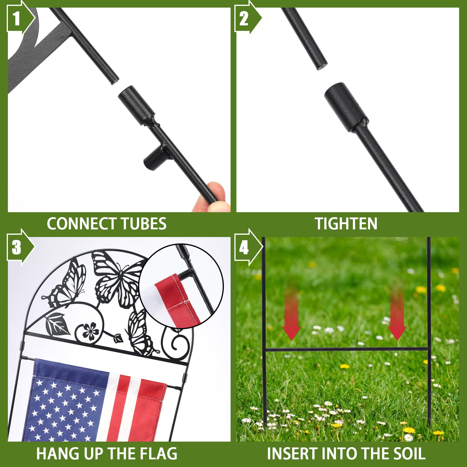 Otoolling butterfly design flag pole in patio use emphasizing decorative appeal