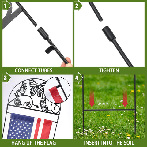 Otoolling butterfly design flag pole in patio use emphasizing decorative appeal
