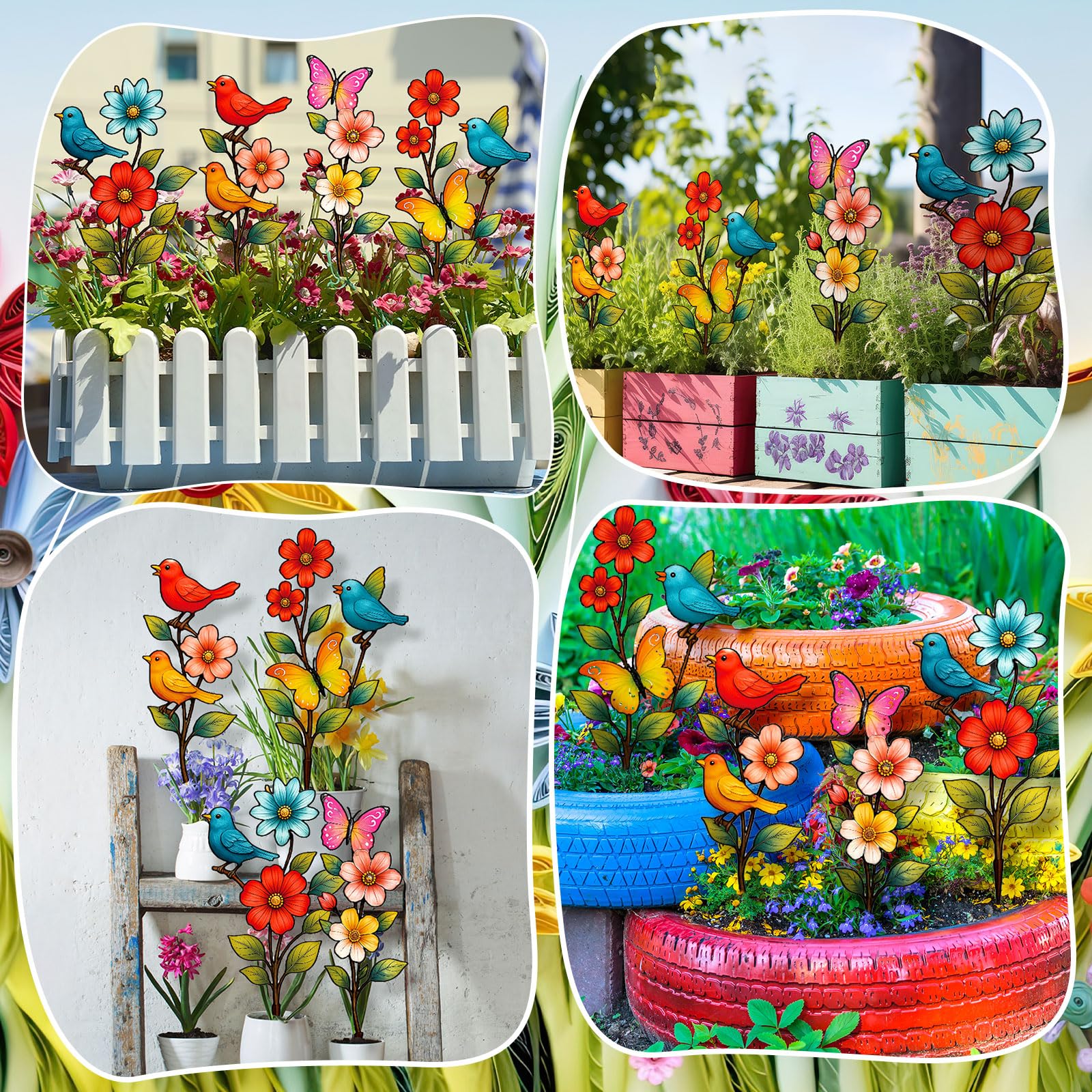 Otoolling yard stake display creates focal points in lawns.