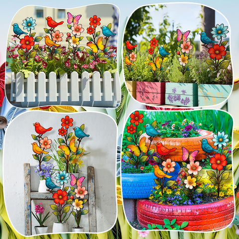 Otoolling yard stake display creates focal points in lawns.