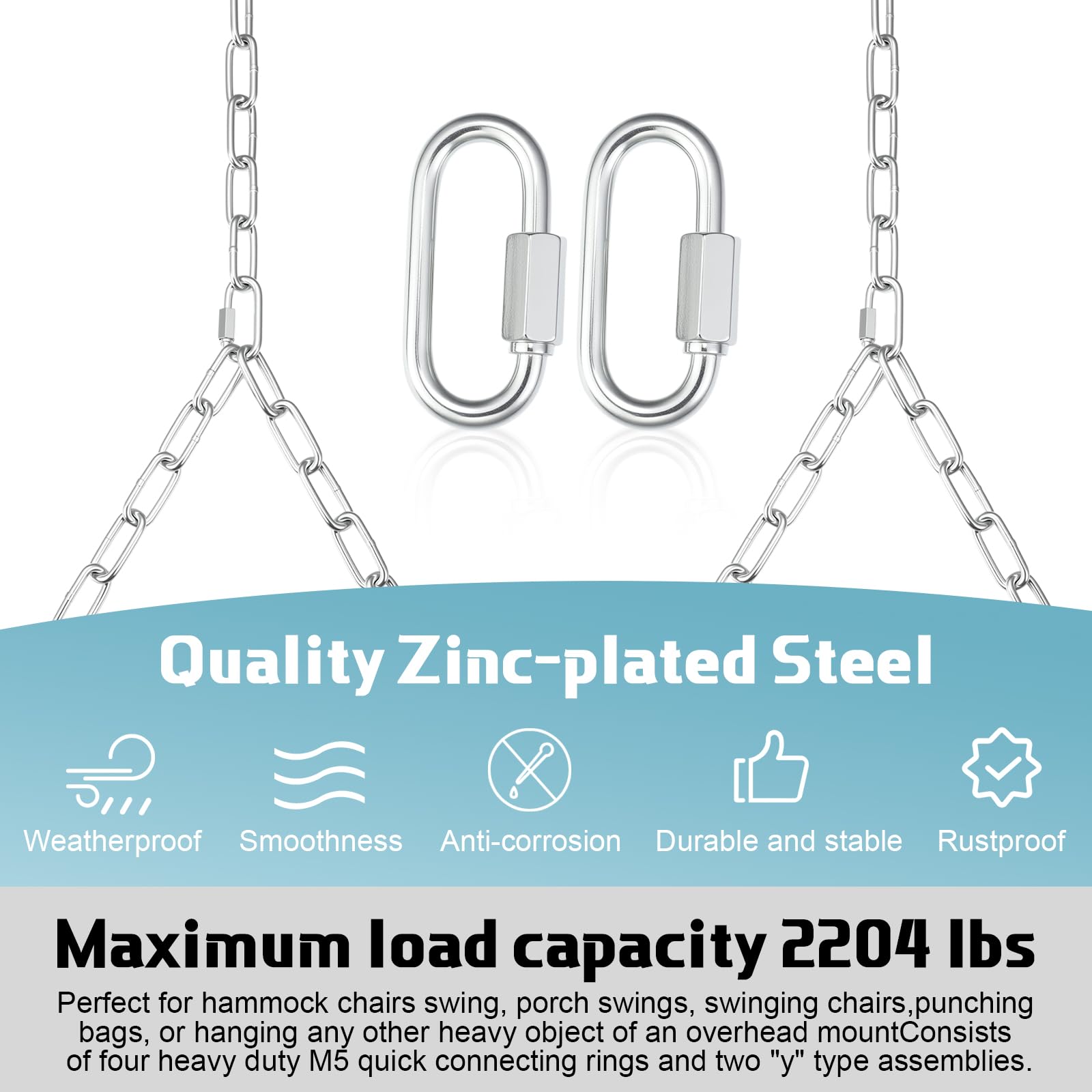 Otoolling zinc-plated steel construction resists rust for year-round indoor and outdoor use.