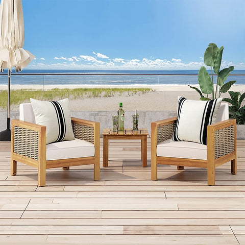 OTOSTAR black pillow cover enhances modern balcony decor.