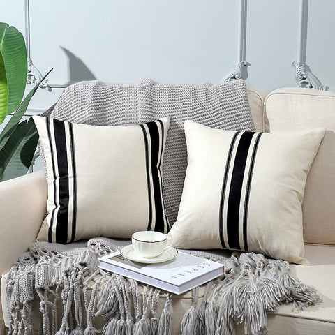 OTOSTAR pillow cover 18x18, charcoal geometry design for patio cushions.