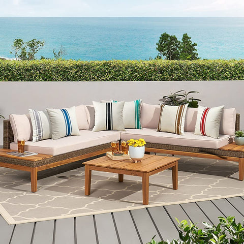 OTOSTAR two-pack pillow covers for patio furniture.