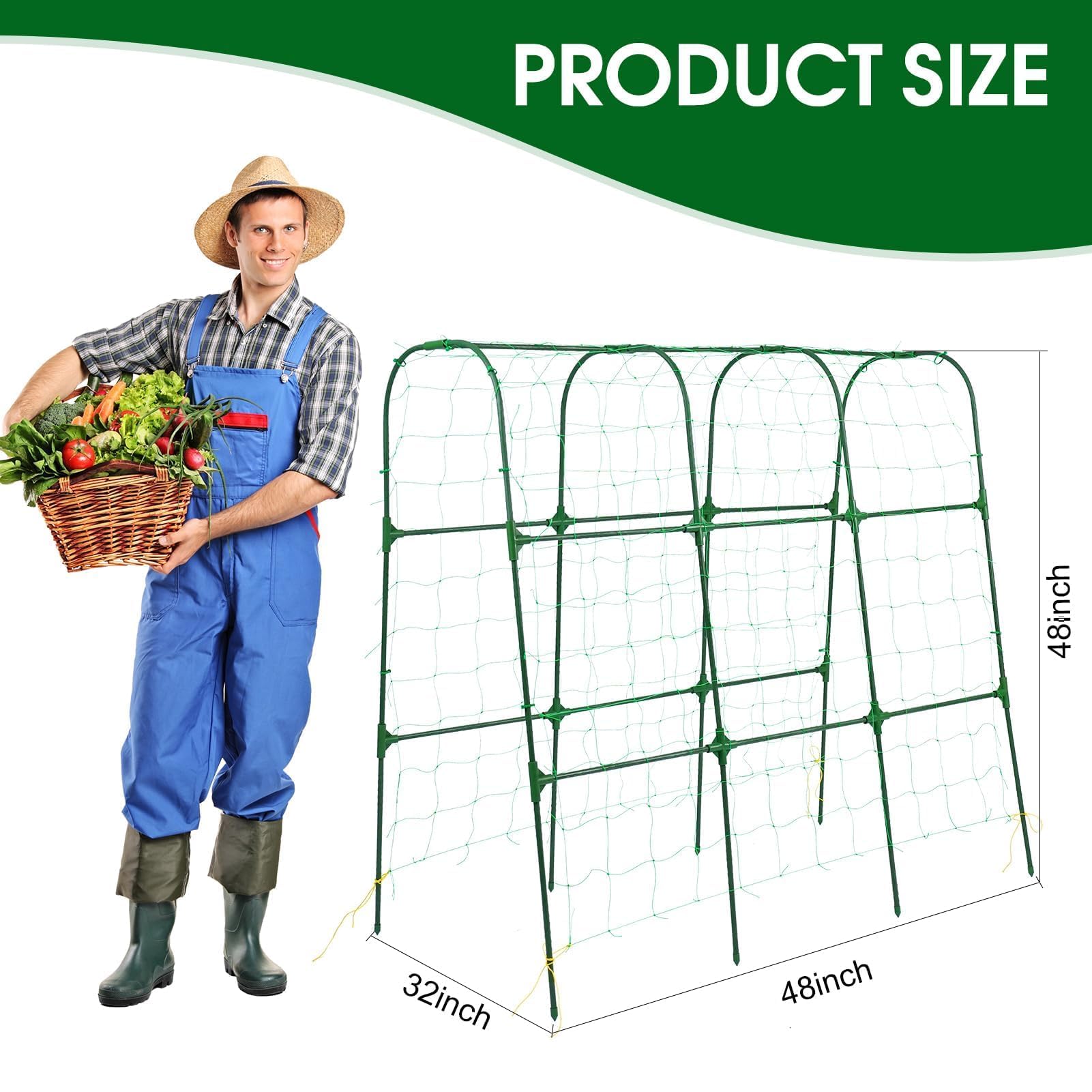 OTOSUNNY arch trellis netting provides climbing surface for vines.
