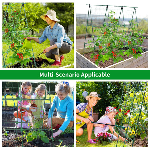 OTOSUNNY outdoor climbing plants trellis ideal for cucumber, tomato, pea, and bean crops.