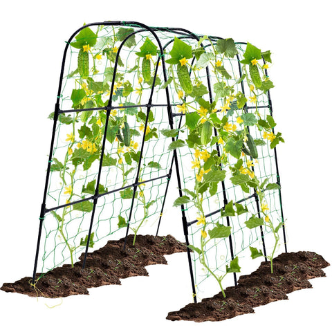 OTOSUNNY garden trellis arch structure supports climbing plants for better airflow.
