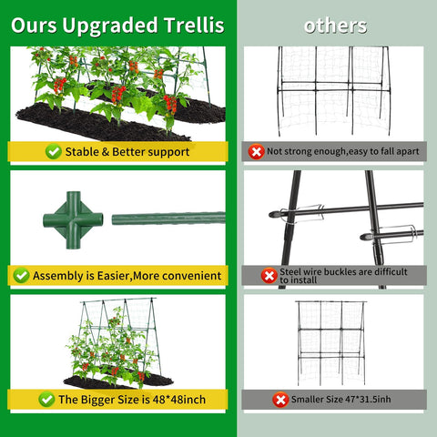 OTOSUNNY versatile trellis suitable for cucumbers, tomatoes, pumpkins, melons, and peas.