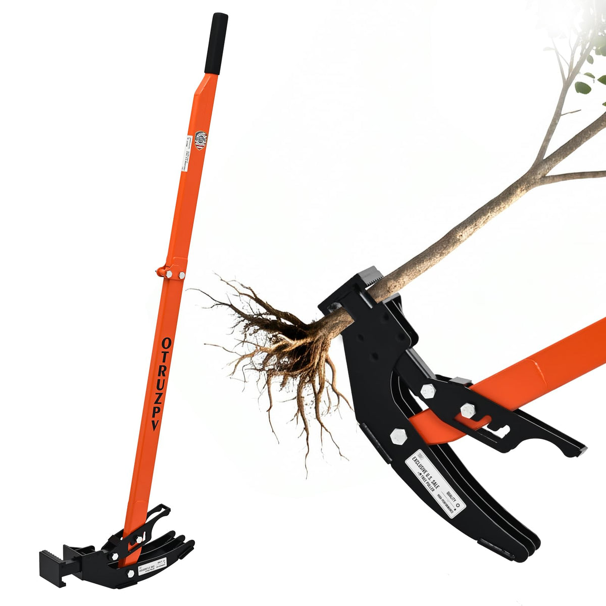 OTRUZPV heavy-duty sapling puller tool safety action enhances control and reduces fall risk during use.