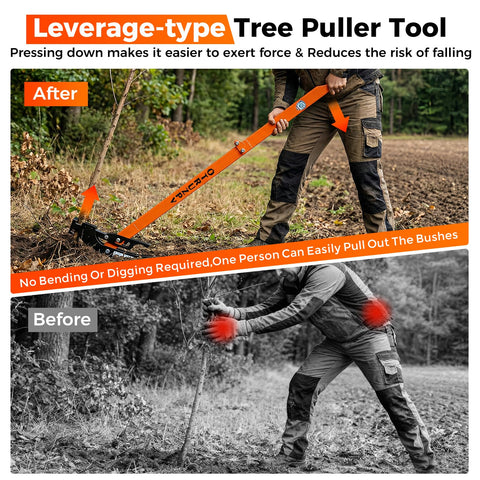 OTRUZPV high-leverage sapling puller highlights adjustable leverage for different stem sizes.