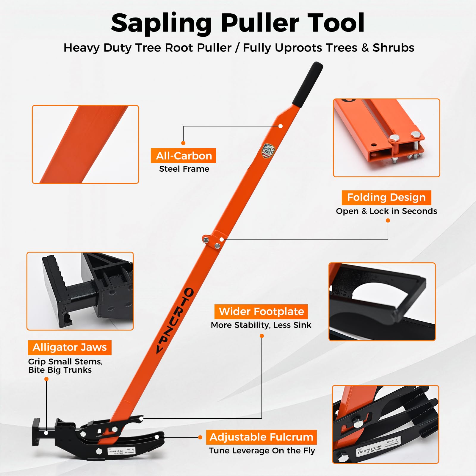OTRUZPV stable ground plate resists sinking in mud, improving bite and force transfer.