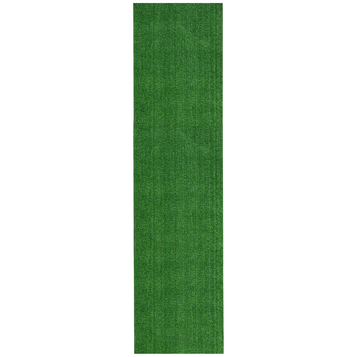 Ottomanson evergreen artificial grass runner in outdoor patio setting, durable and low profile