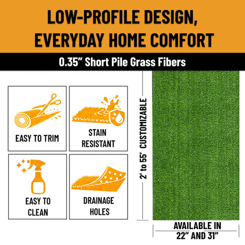 Ottomanson customizable turf cut-to-size to fit any patio or balcony.