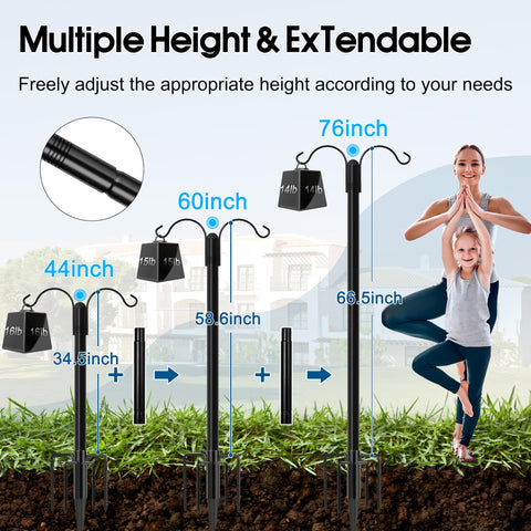 Ottsuls 76-inch shepherd hooks provide tall, stable support.