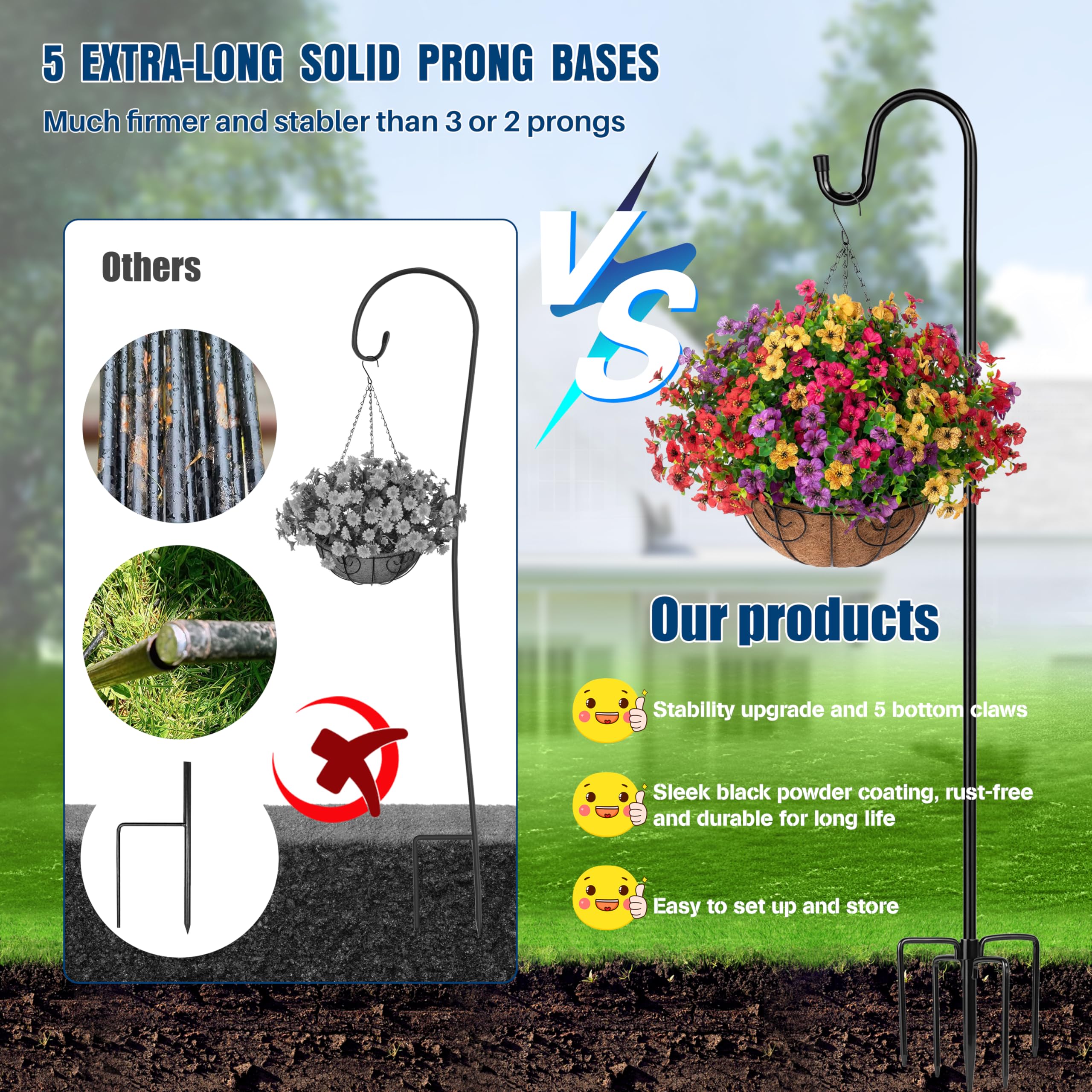 Ottsuls adjustable hang height accommodates bird feeders and lanterns with ease.