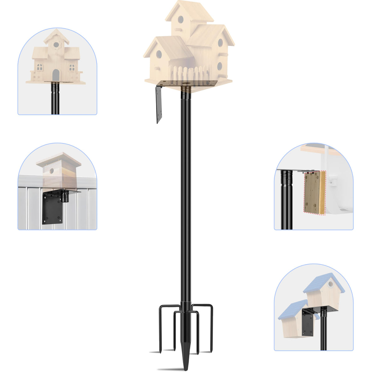 Ottsuls 76-inch bird feeder pole ready for durable outdoor viewing.