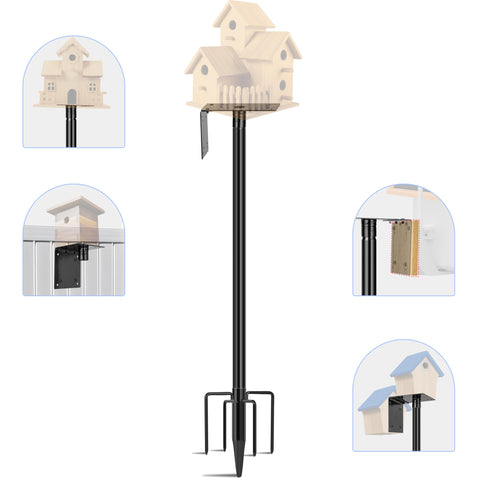 Ottsuls 76-inch bird feeder pole ready for durable outdoor viewing.
