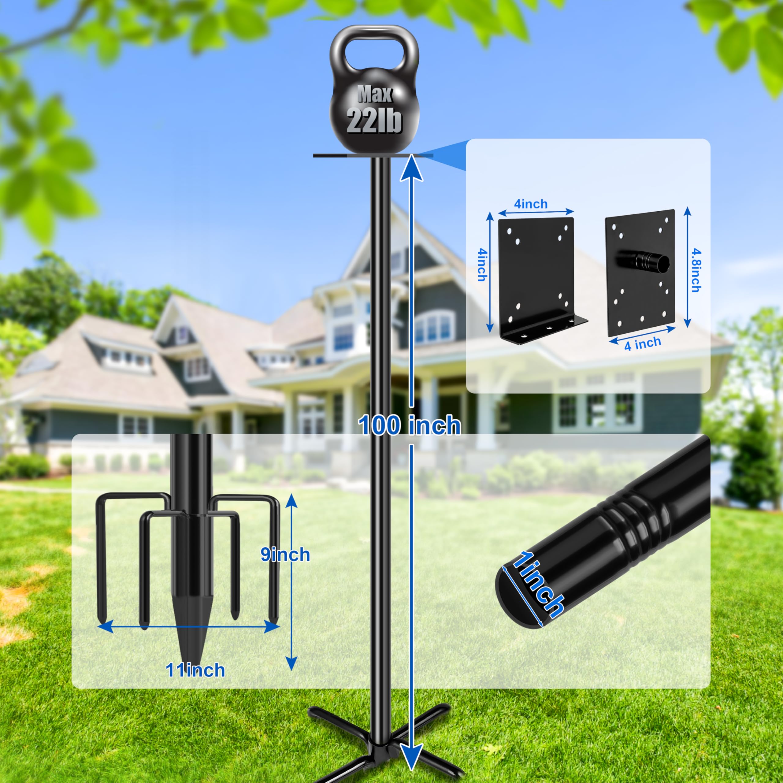 Ottsuls extension poles 16.5 inches each provide adjustable height for flexible placements.