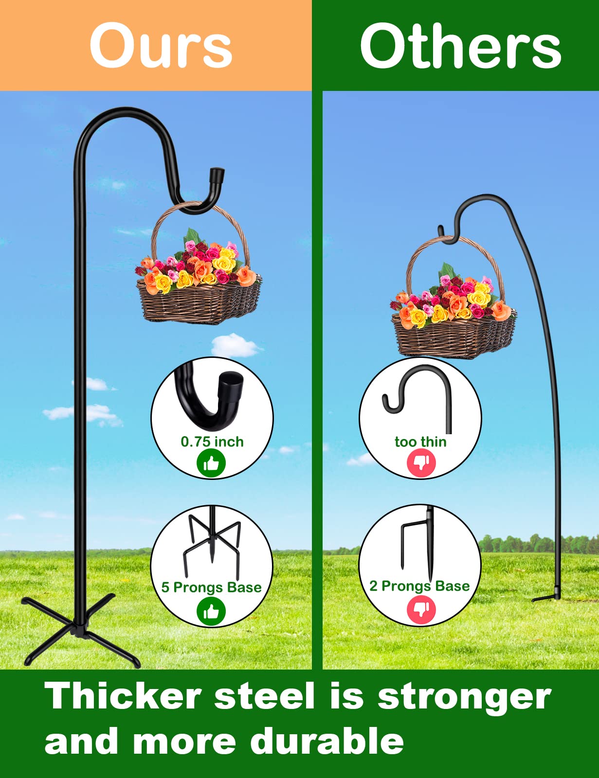 Ottsuls black powder-coated hanger ready for outdoor use and long-lasting wear.