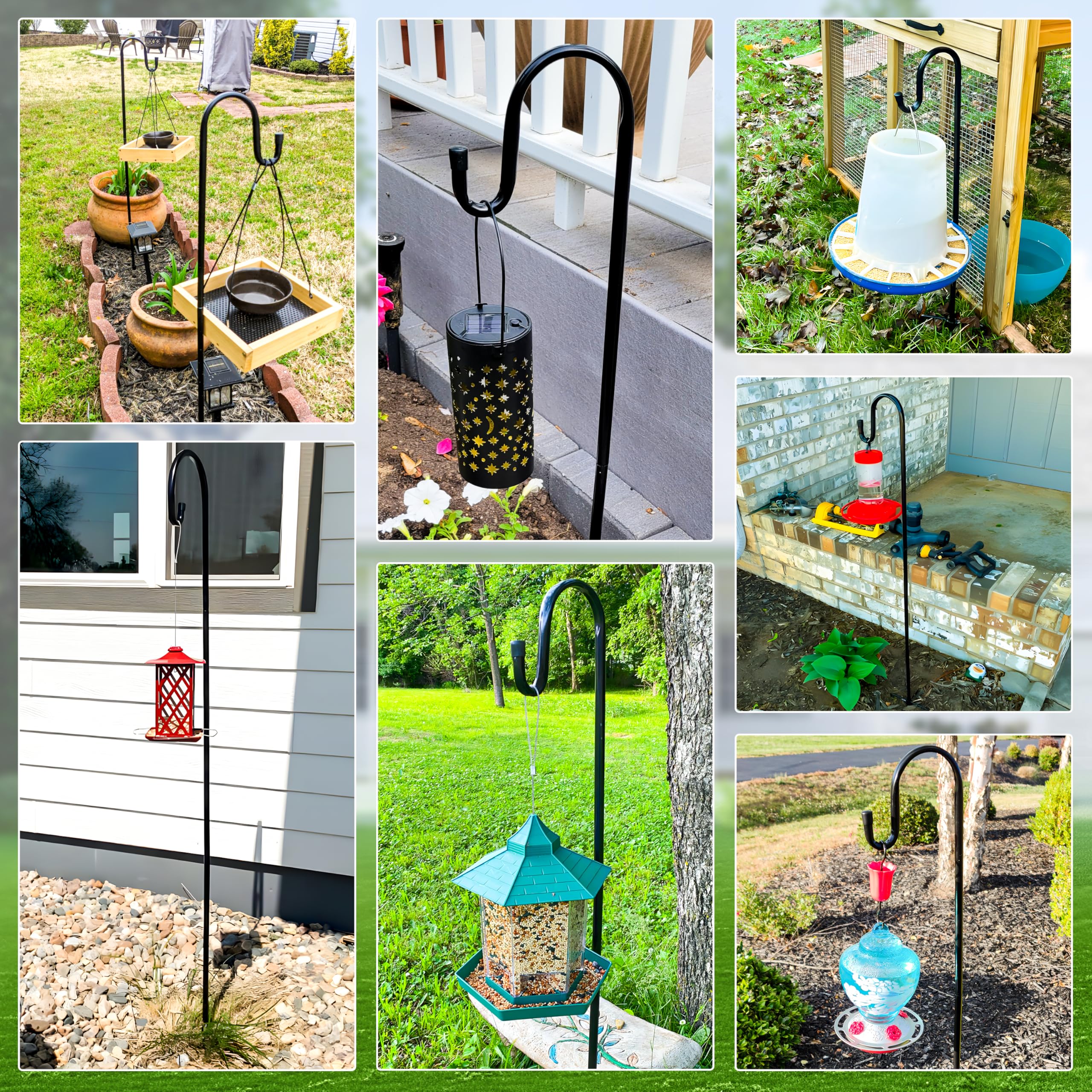 Ottsuls outdoor wedding decor hanger supports pots, jars, and string lights.