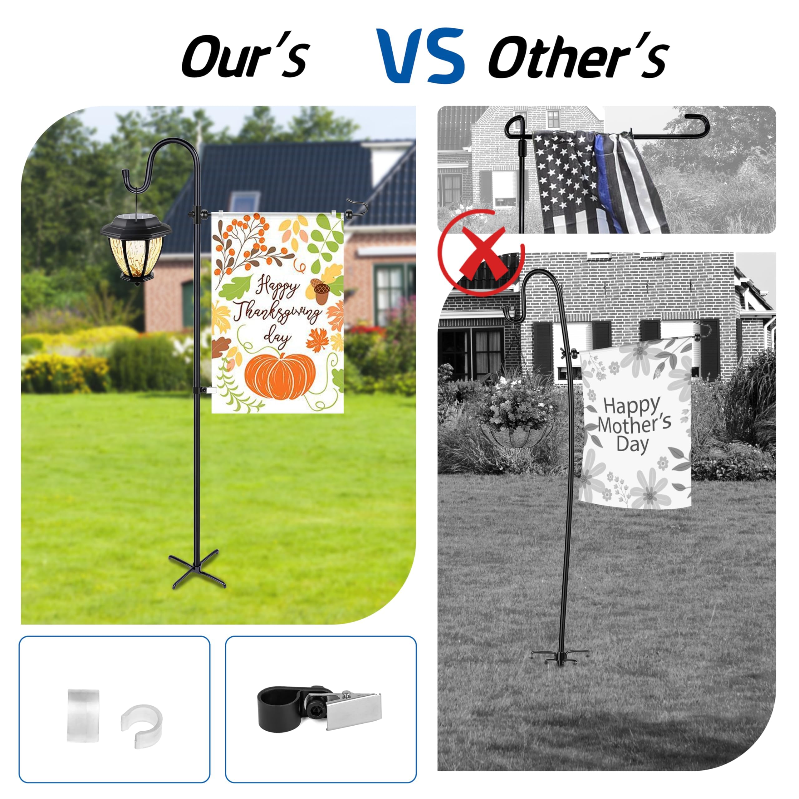 Ottsuls flag stand featuring a 5-prong stable base